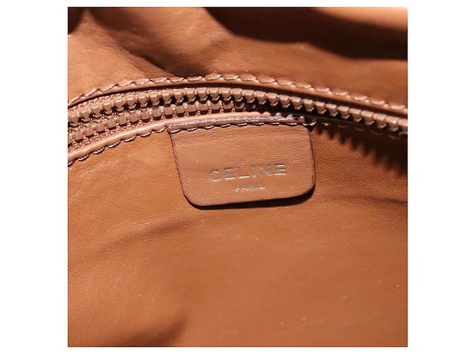 Céline Borsa a Spalla CELINE in Pelle Khaki Oro Auth BA2573 D'oro Cachi - vista 15