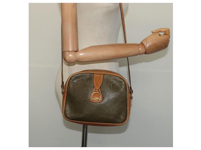Céline Borsa a Spalla CELINE in Pelle Khaki Oro Auth BA2573 D'oro Cachi - vista 21