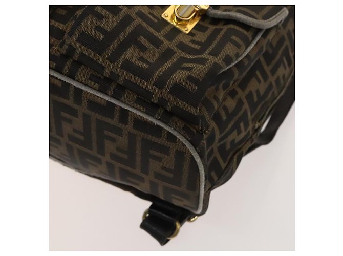 FENDI Zucca Canvas Rucksack Schwarz Braun Gold Auth 123804 Golden - Ansicht 12