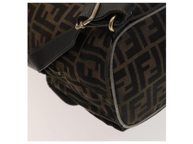 FENDI Zucca Canvas Rucksack Schwarz Braun Gold Auth 123804 Golden - Ansicht 15