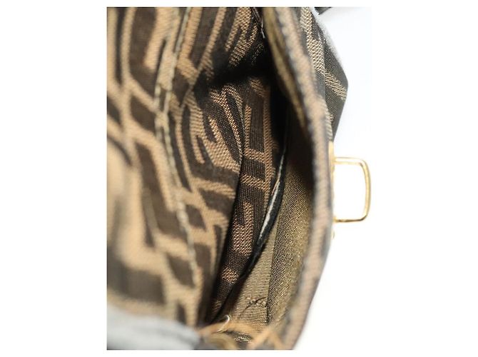 FENDI Zucca Canvas Rucksack Schwarz Braun Gold Auth 123804 Golden - Ansicht 26