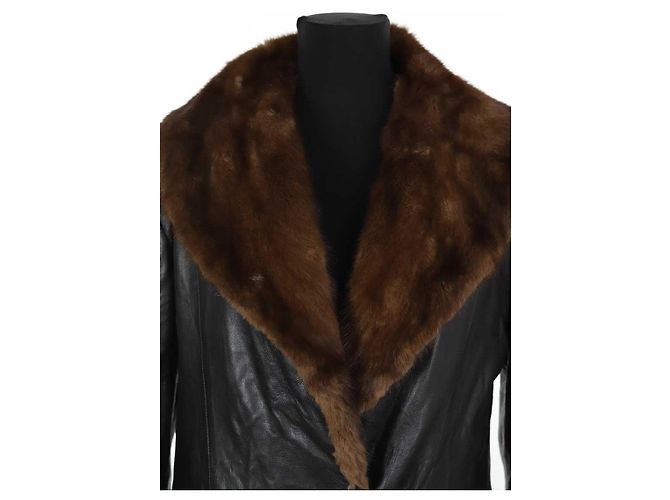 Sprung Frères Black leather coat - view 2