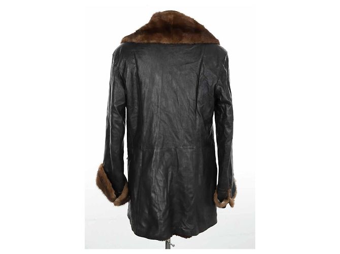 Sprung Frères Black leather coat - view 4