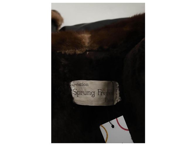 Sprung Frères Black leather coat - view 5