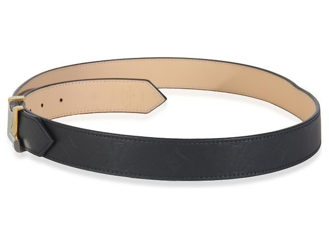 Louis Vuitton Schwarzer Monogramm Kalbsleder LV Twist Gürtel 90/36 - Ansicht 3