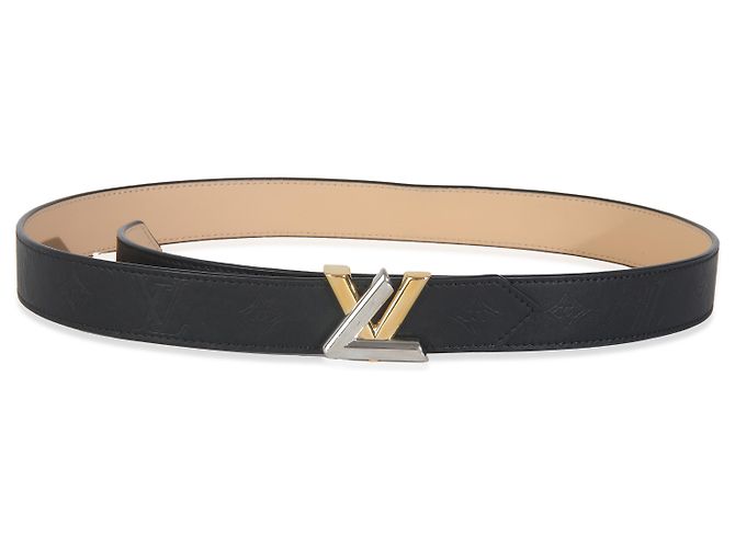 Louis Vuitton Schwarzer Monogramm Kalbsleder LV Twist Gürtel 90/36 - Ansicht 5