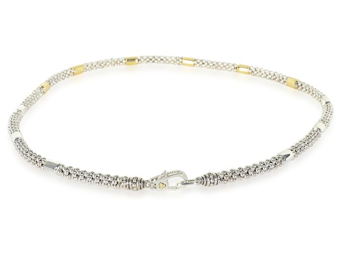 Collana Caviar High Bar in Oro Giallo Lagos e Argento Sterling - vista 2
