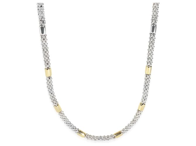 Collana Caviar High Bar in Oro Giallo Lagos e Argento Sterling - vista 4