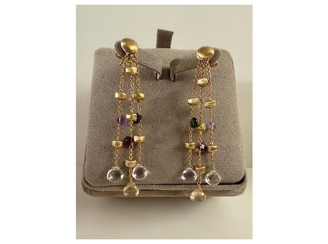 Autre Marque Orecchini Marco Bicego Paradise Multi-Strand in oro e pietre preziose Multicolore Gold hardware - vista 2