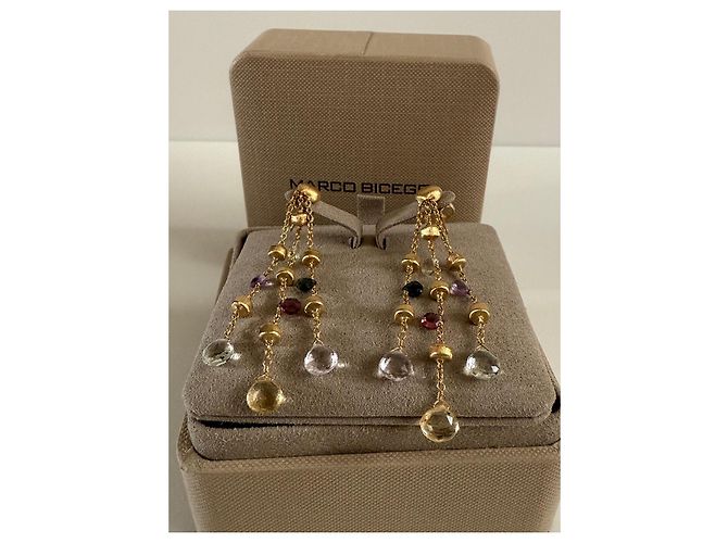 Autre Marque Orecchini Marco Bicego Paradise Multi-Strand in oro e pietre preziose Multicolore Gold hardware - vista 4