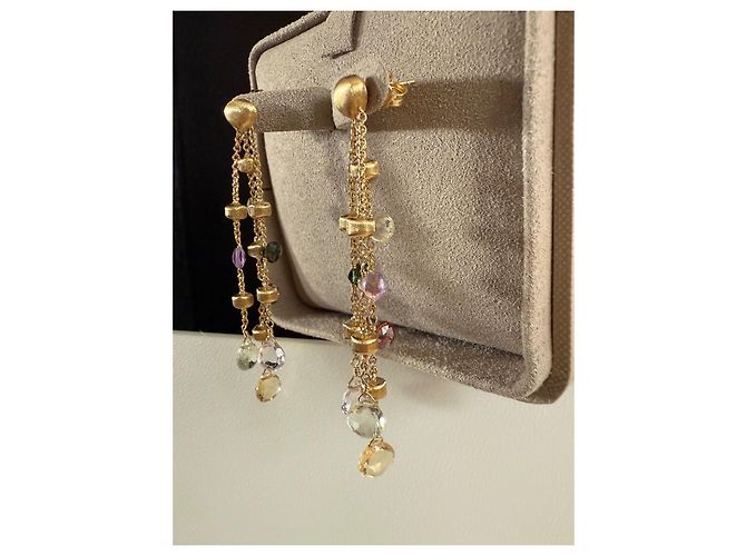 Autre Marque Orecchini Marco Bicego Paradise Multi-Strand in oro e pietre preziose Multicolore Gold hardware - vista 6