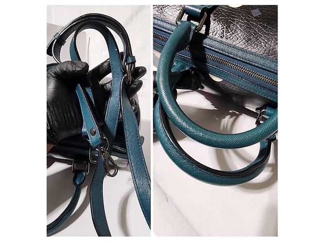 MCM Craig & Karl Snowdome Borsa Boston Nera/Verde Nero - vista 10