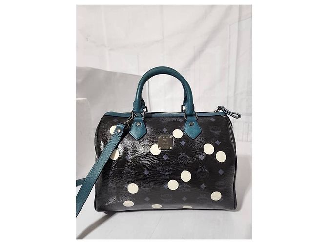 MCM Craig & Karl Snowdome Borsa Boston Nera/Verde Nero - vista 16