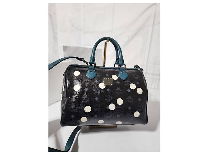 MCM Craig & Karl Snowdome Borsa Boston Nera/Verde Nero - vista 4