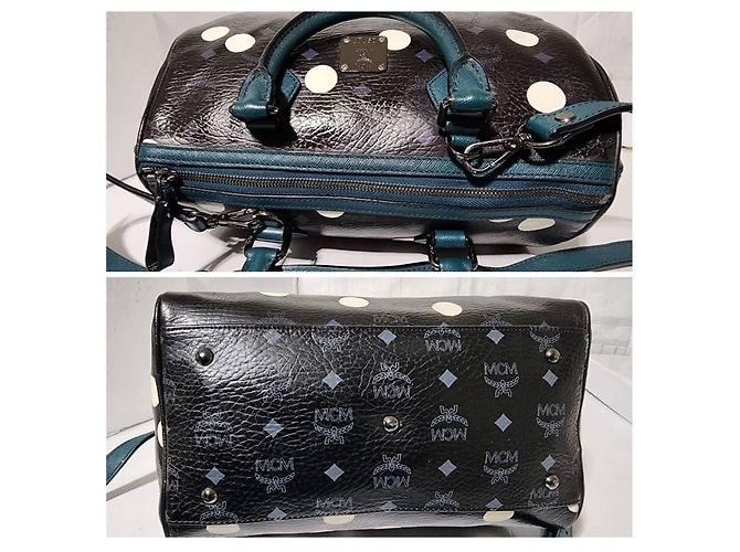 MCM Craig & Karl Snowdome Borsa Boston Nera/Verde Nero - vista 7
