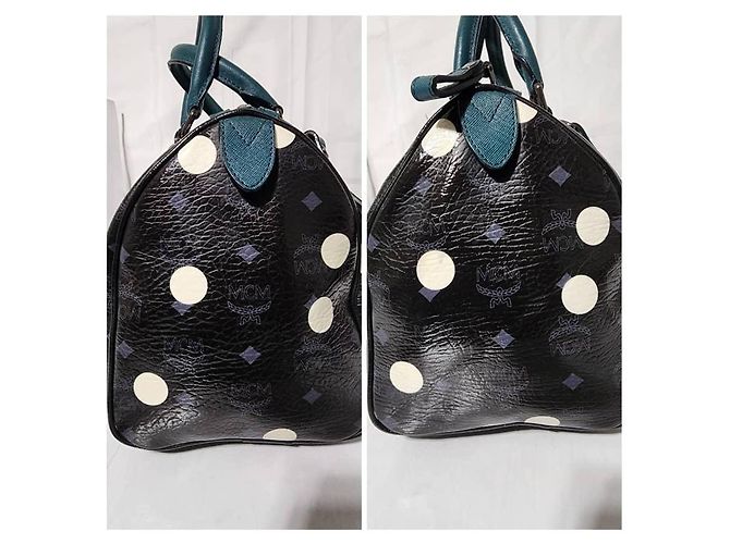 MCM Craig & Karl Snowdome Borsa Boston Nera/Verde Nero - vista 9