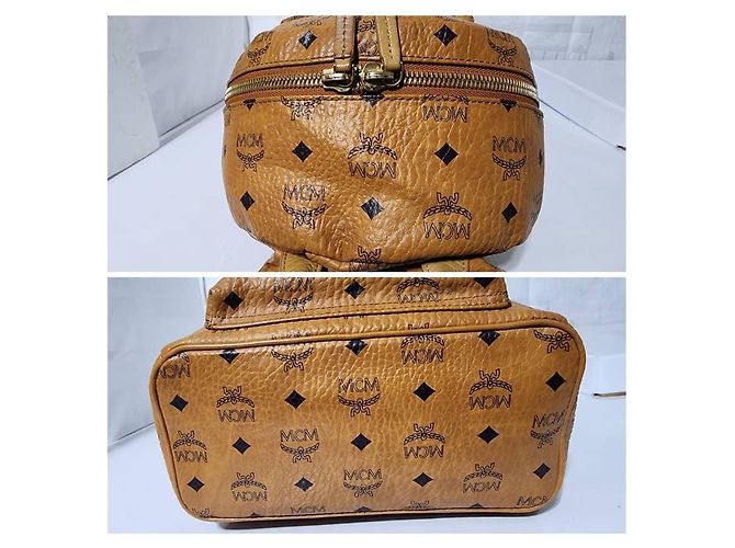 MCM Visetos Stark Medium Leather Backpack Brown - view 10