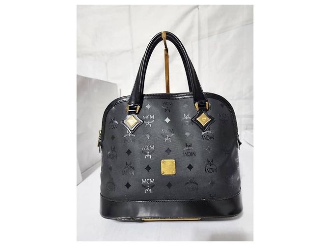MCM Vintage Visetos Alma Dome Tasche Schwarz - Ansicht 11