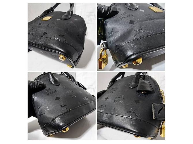 MCM Vintage Visetos Mini Handtasche Schwarz - Ansicht 10