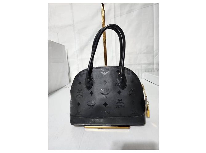 MCM Vintage Visetos Mini Handtasche Schwarz - Ansicht 4
