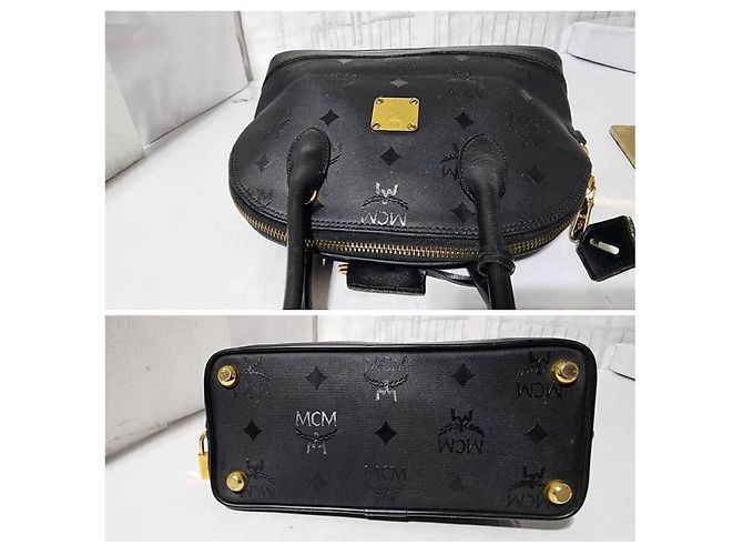 MCM Vintage Visetos Mini Handtasche Schwarz - Ansicht 7