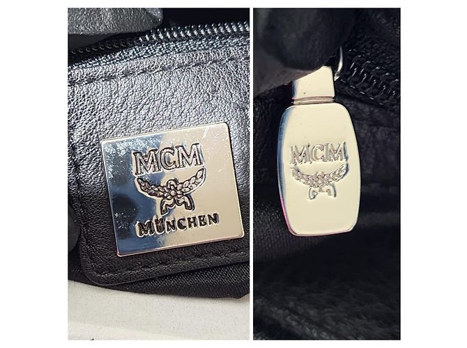 MCM Borsa Messenger in Pelle Stark Nero Grigio - vista 7