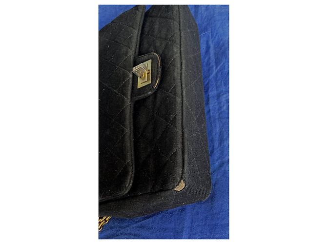 2.55 Borsa a mano Chanel in tessuto nero - vista 19