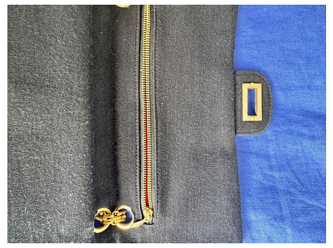 2.55 Borsa a mano Chanel in tessuto nero - vista 5