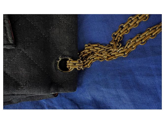2.55 Borsa a mano Chanel in tessuto nero - vista 6