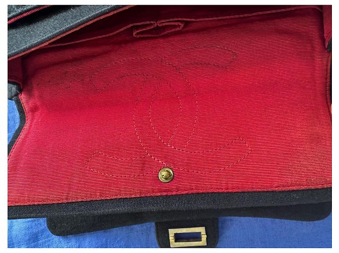 2.55 Borsa a mano Chanel in tessuto nero - vista 7