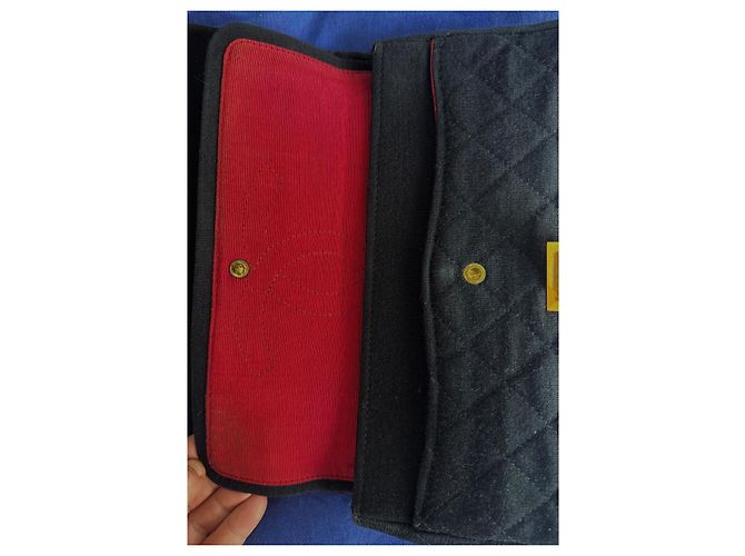 2.55 Borsa a mano Chanel in tessuto nero - vista 8