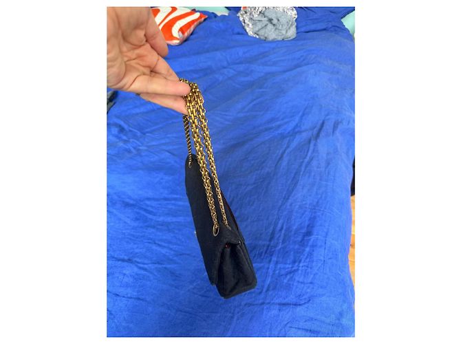 2.55 Borsa a mano Chanel in tessuto nero - vista 9
