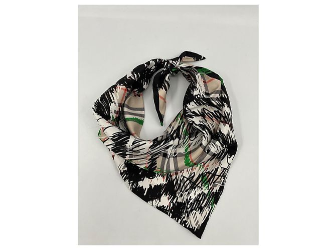 Sciarpa in seta Burberry – design tartan moderno con stampa astratta Multicolore - vista 10