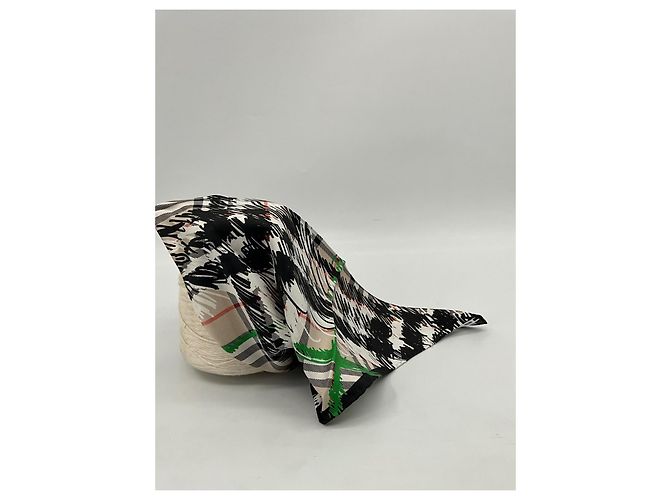 Sciarpa in seta Burberry – design tartan moderno con stampa astratta Multicolore - vista 12