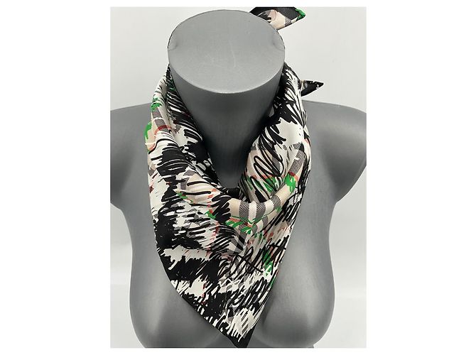 Sciarpa in seta Burberry – design tartan moderno con stampa astratta Multicolore - vista 14