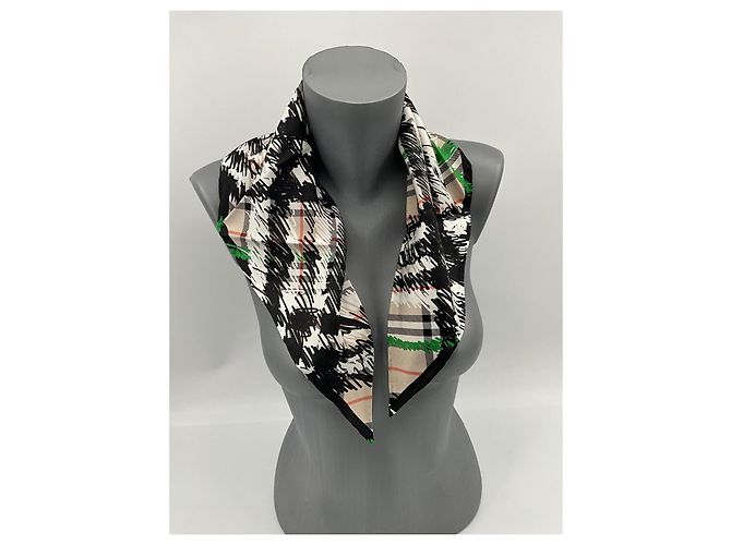 Sciarpa in seta Burberry – design tartan moderno con stampa astratta Multicolore - vista 6