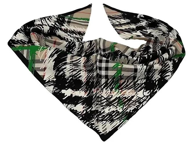 Sciarpa in seta Burberry – design tartan moderno con stampa astratta Multicolore - vista 8