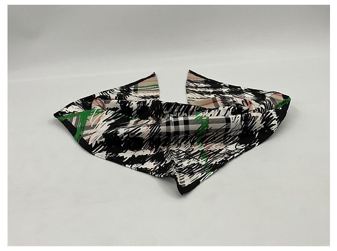 Sciarpa in seta Burberry – design tartan moderno con stampa astratta Multicolore - vista 9