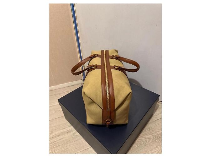 Borsa da viaggio Ralph Lauren in cotone beige - vista 2