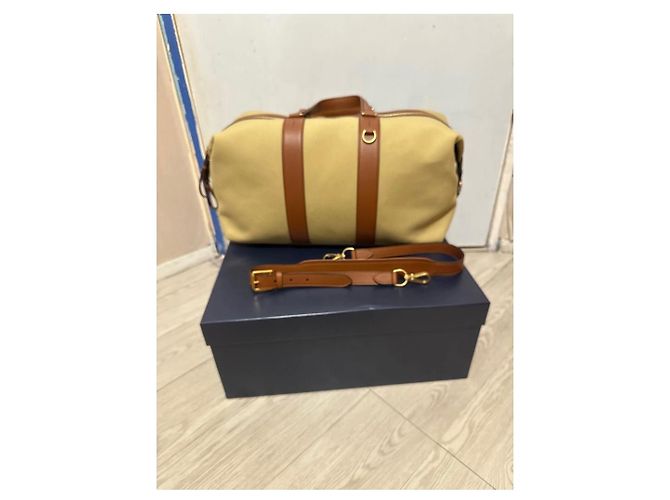 Borsa da viaggio Ralph Lauren in cotone beige - vista 3