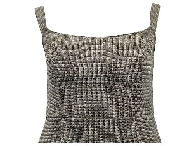 Vestido midi de poliéster marrón con estampado de pata de gallo Reformation Castaño Roja - vista 3