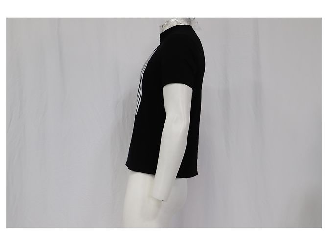 T-shirt classico con codice a barre a maniche corte Alexander Wang in cotone nero - vista 8