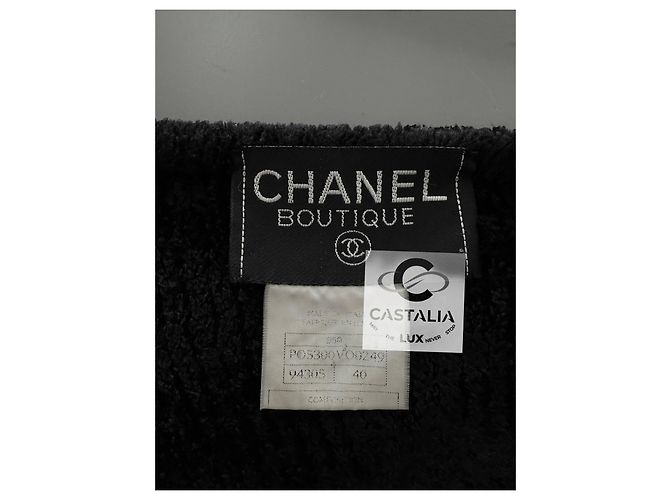 Chanel Giacca Fluffy Relitto Connoisseurs 40 Nero - vista 10