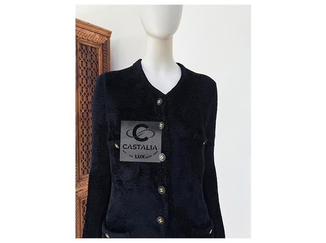 Chanel Giacca Fluffy Relitto Connoisseurs 40 Nero - vista 4