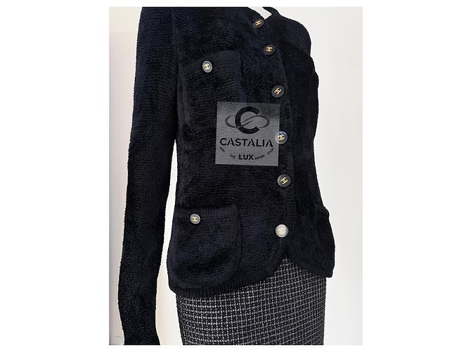 Chanel Giacca Fluffy Relitto Connoisseurs 40 Nero - vista 5