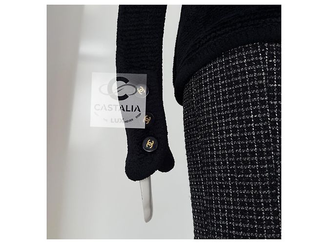 Chanel Giacca Fluffy Relitto Connoisseurs 40 Nero - vista 6