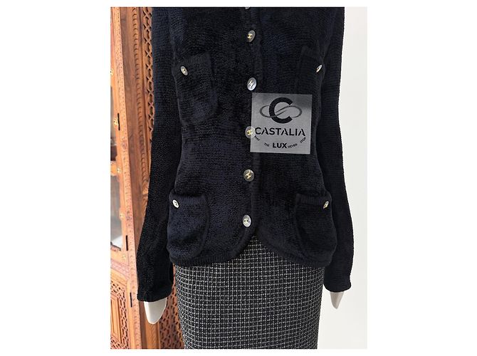 Chanel Giacca Fluffy Relitto Connoisseurs 40 Nero - vista 7