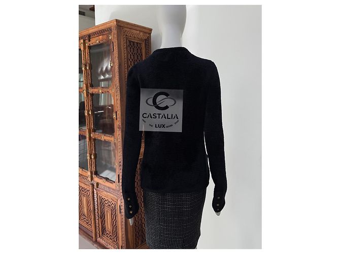 Chanel Giacca Fluffy Relitto Connoisseurs 40 Nero - vista 8