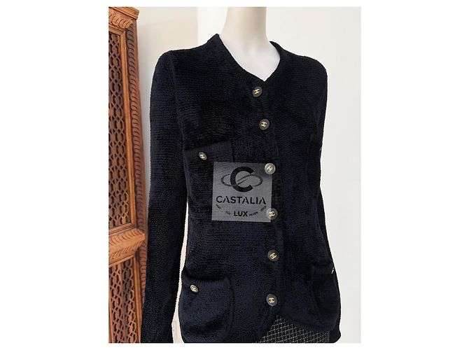 Chanel Giacca Fluffy Relitto Connoisseurs 40 Nero - vista 9