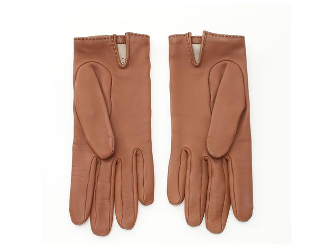 Hermès Hermes Kelly Lederhandschuhe Braun - Ansicht 2